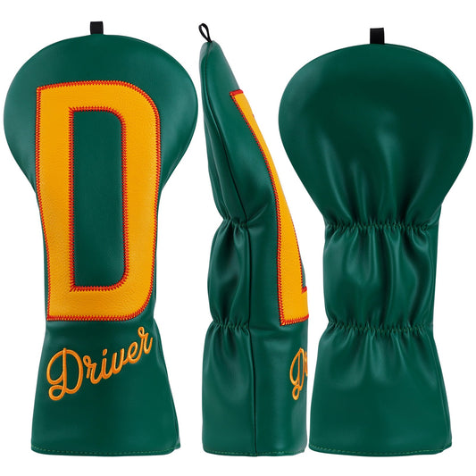 Green D Black F Apricot H Golf Head Cover Set