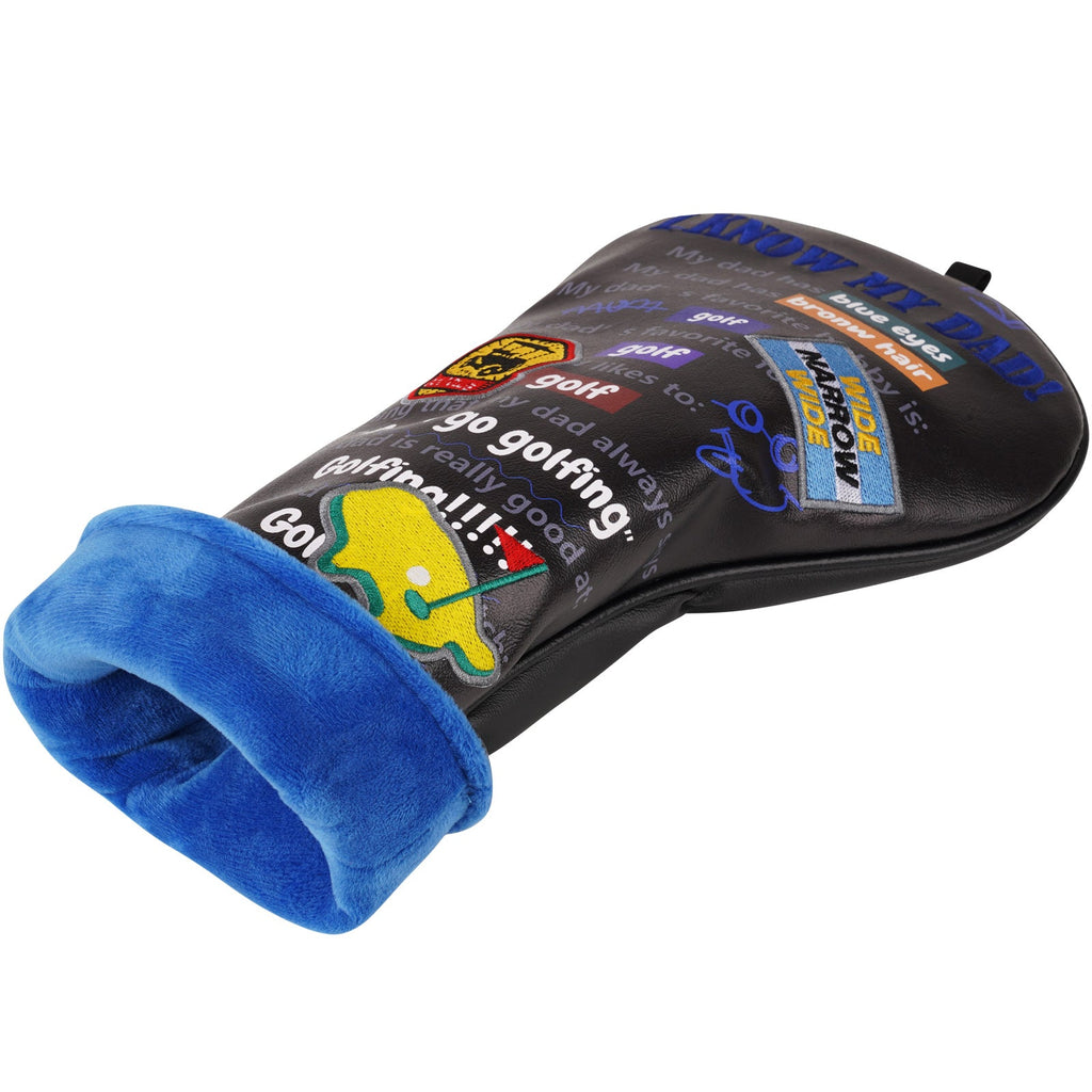 Black PU Golf Dad Head Cover Set