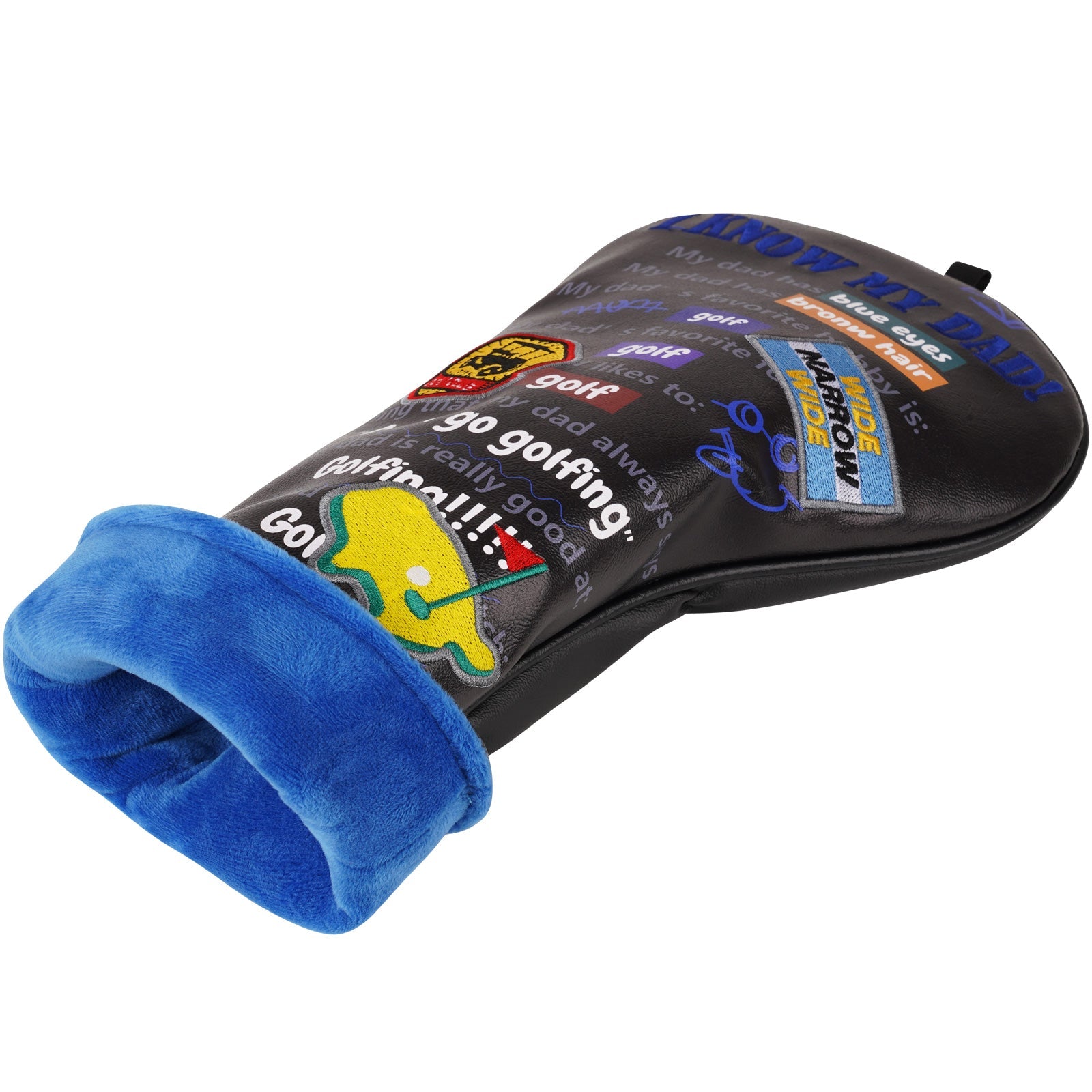 Black PU Golf Dad Head Cover Set