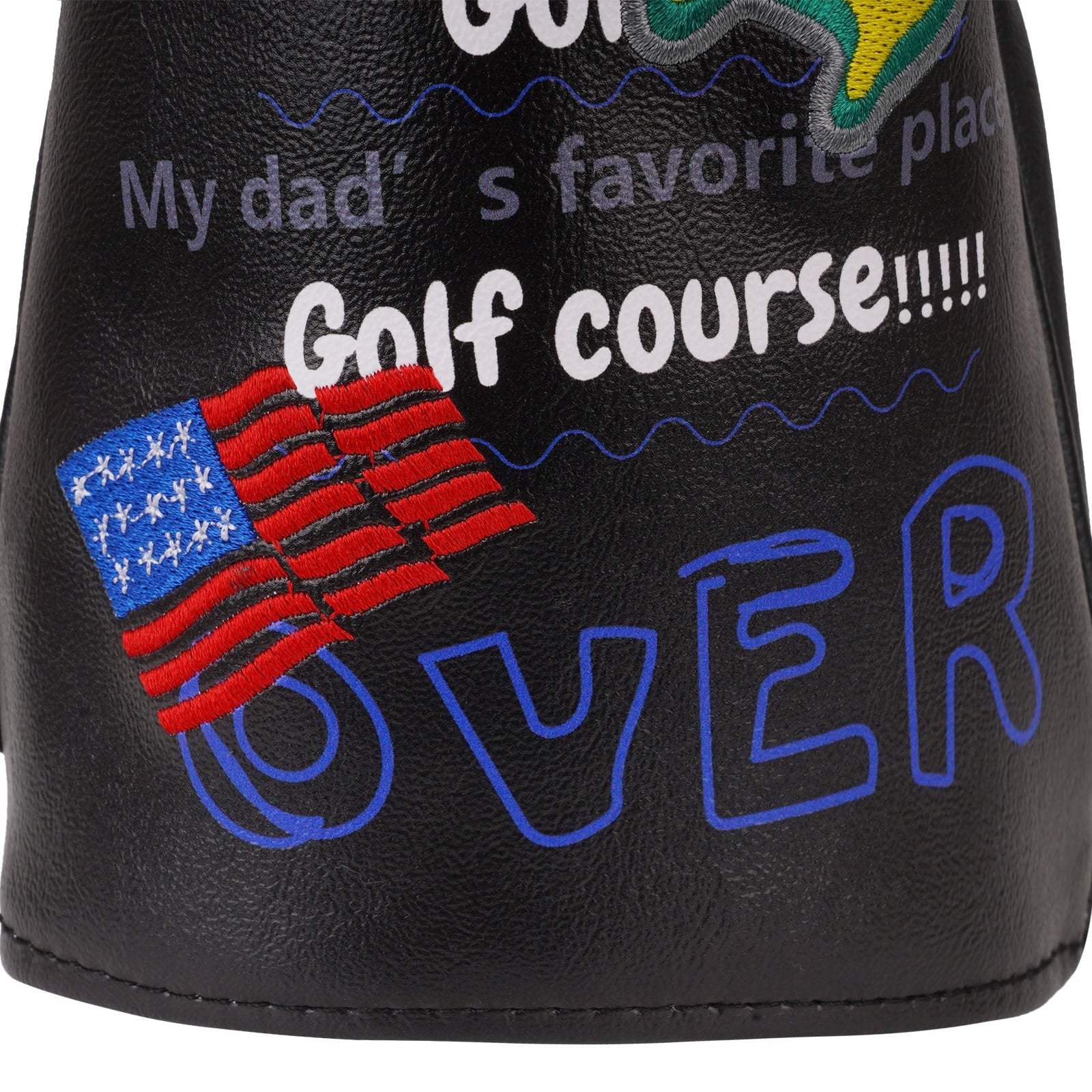 Black PU Golf Dad Head Cover Set