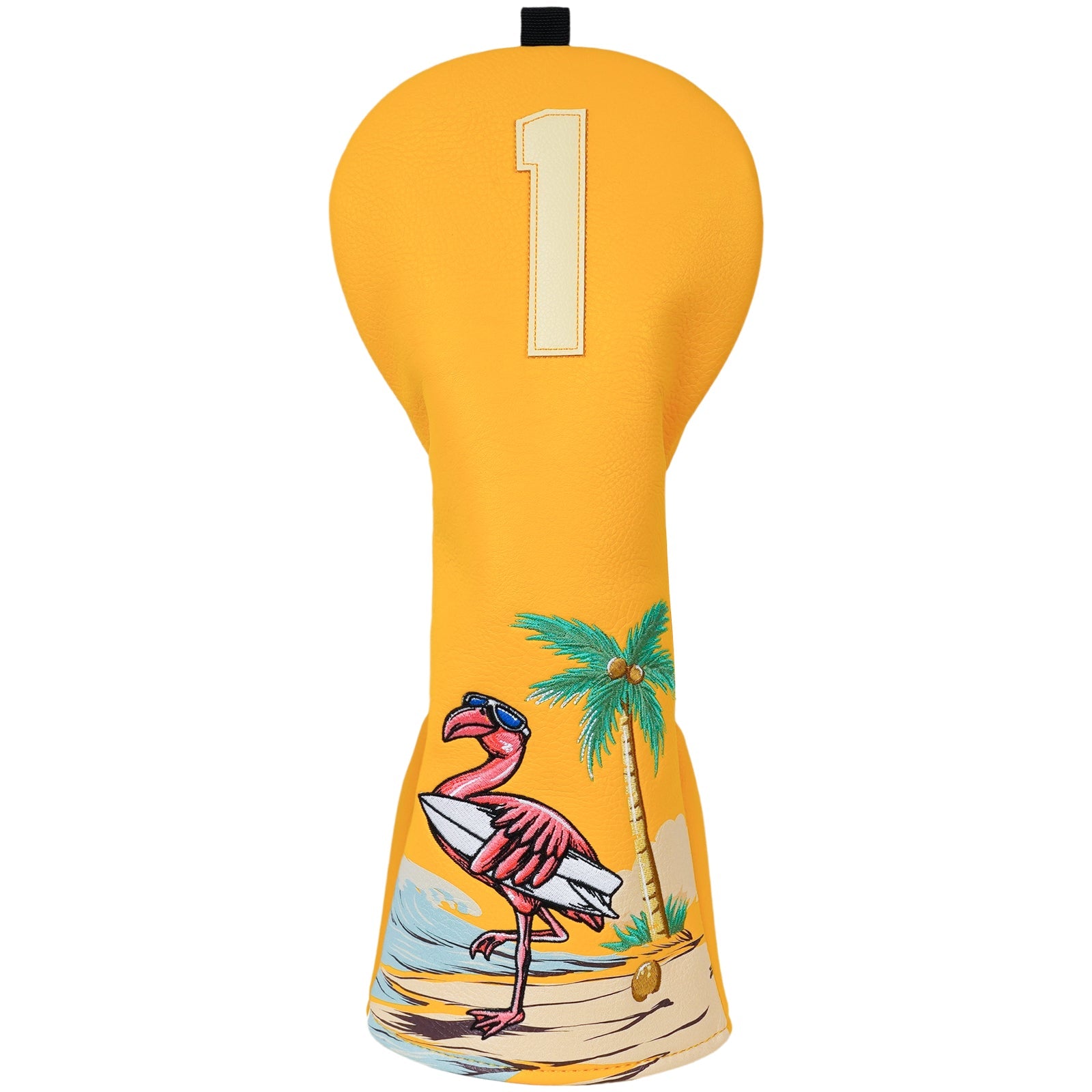 Yellow Flamingo Wooden Head Cover Set