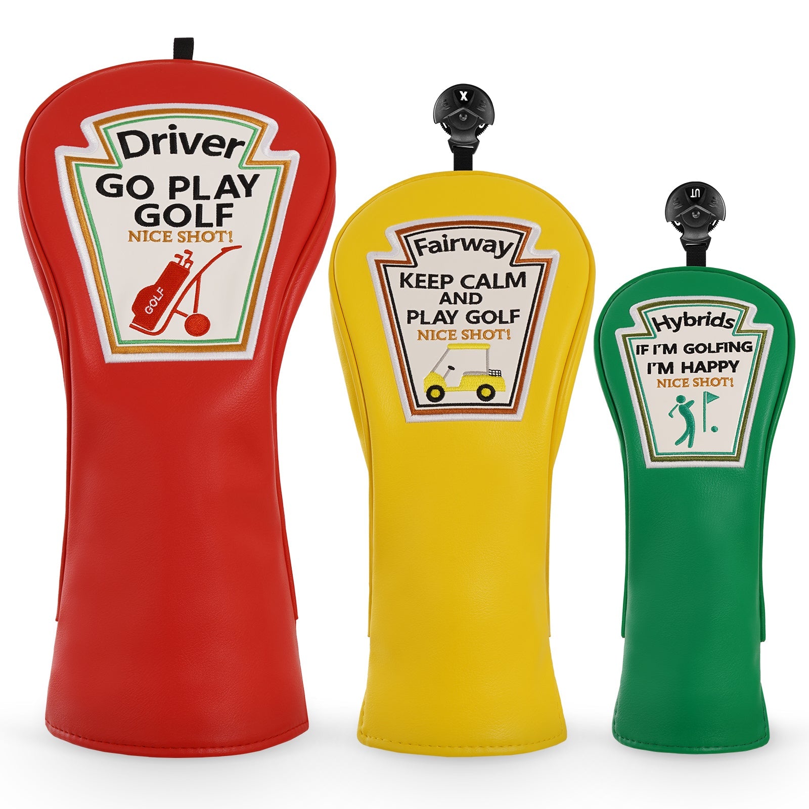 Red Yellow Green Go Play Golf Head Cover Set