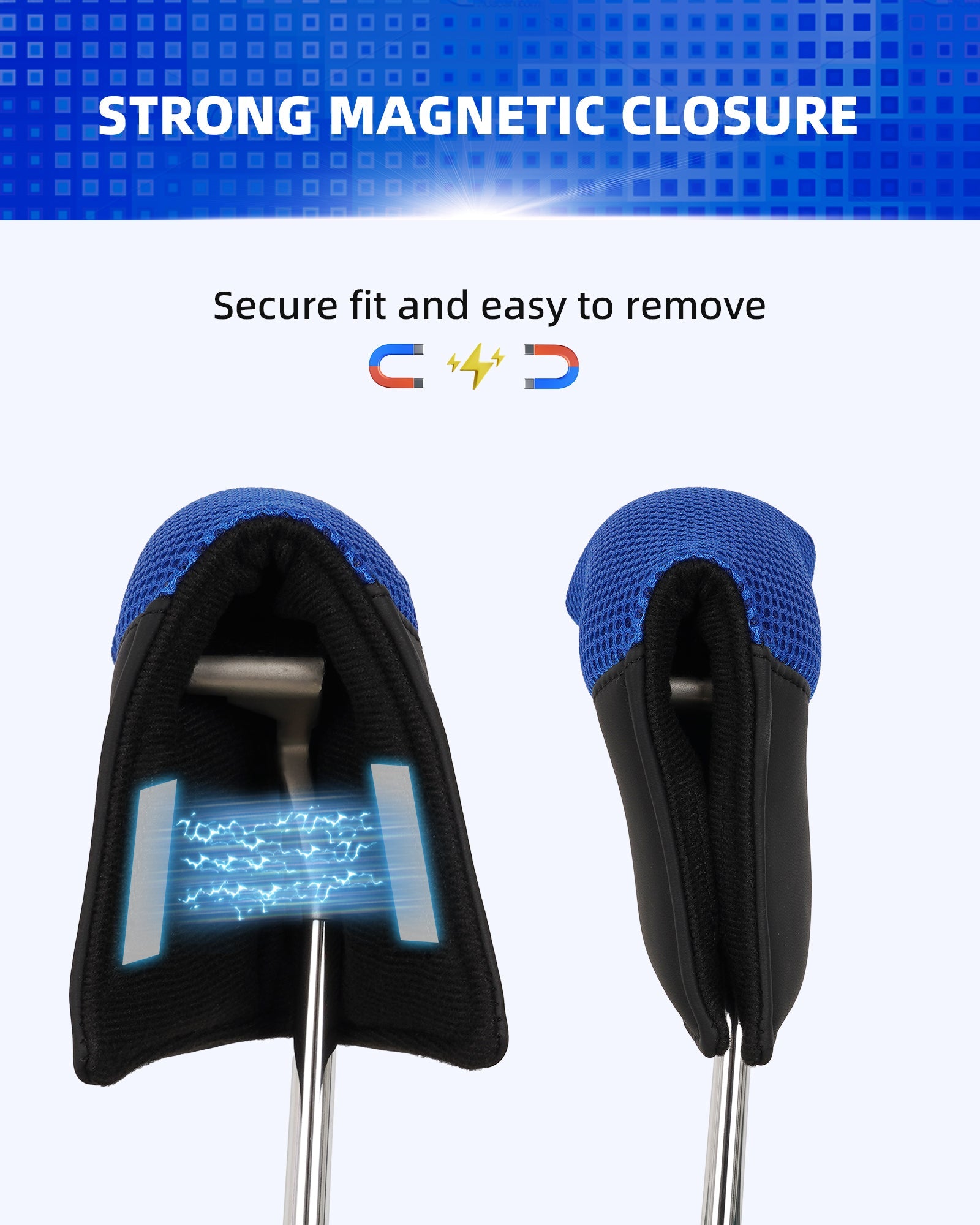 Blue Black Mesh Golf Blade Putter Headcover