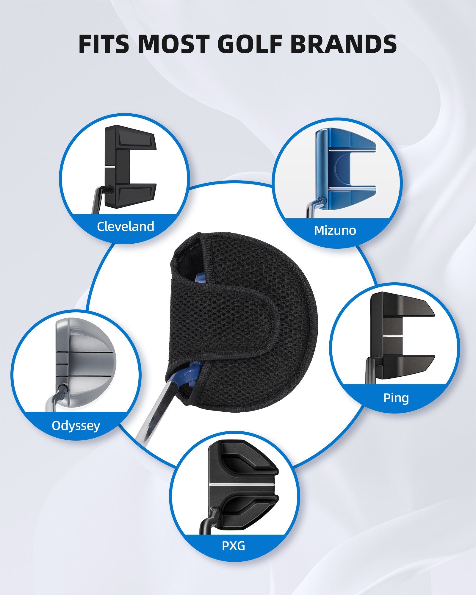 Black Mesh Magnet Golf Putter Headcover