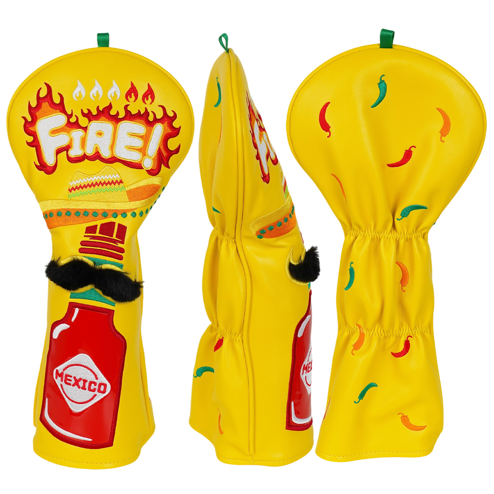 Yellow Red Black Chili Pepper Sauce Golf Headcover Set