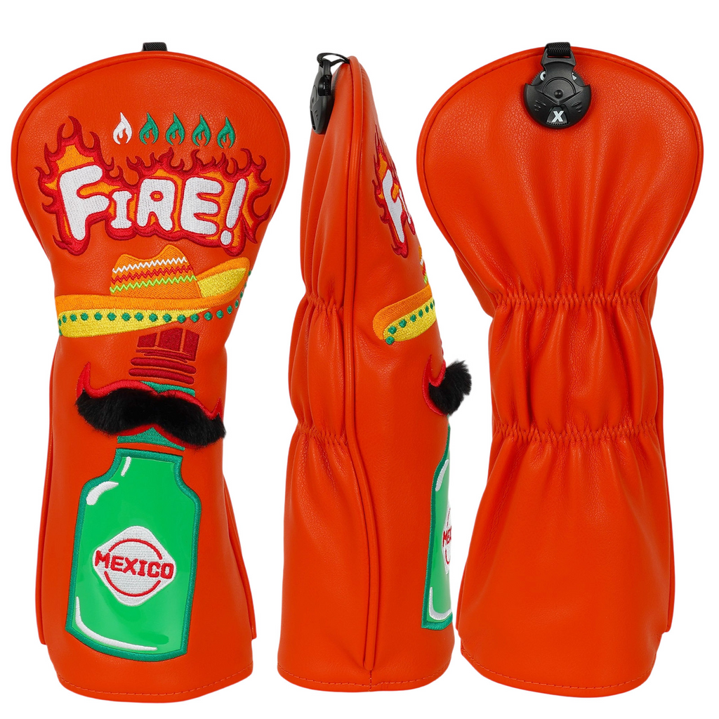 Yellow Red Black Chili Pepper Sauce Golf Headcover Set