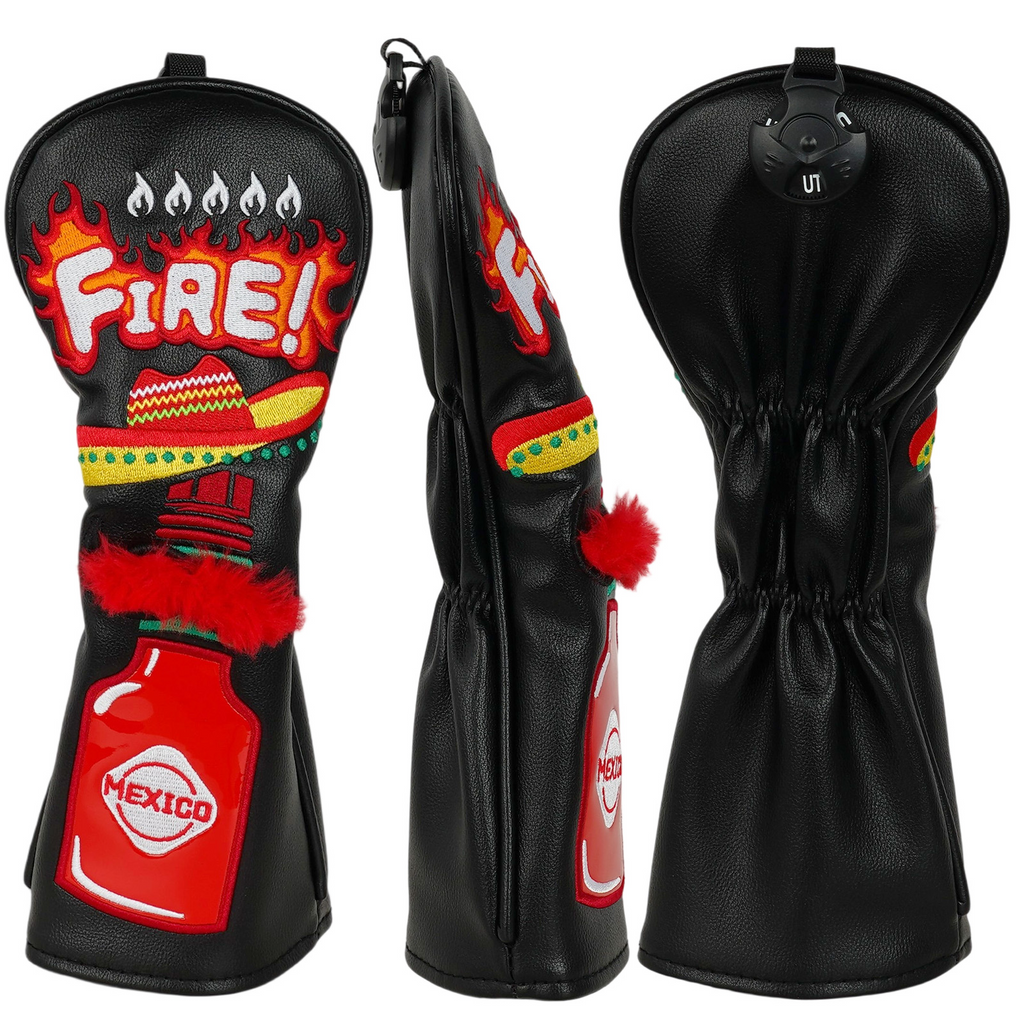 Yellow Red Black Chili Pepper Sauce Golf Headcover Set
