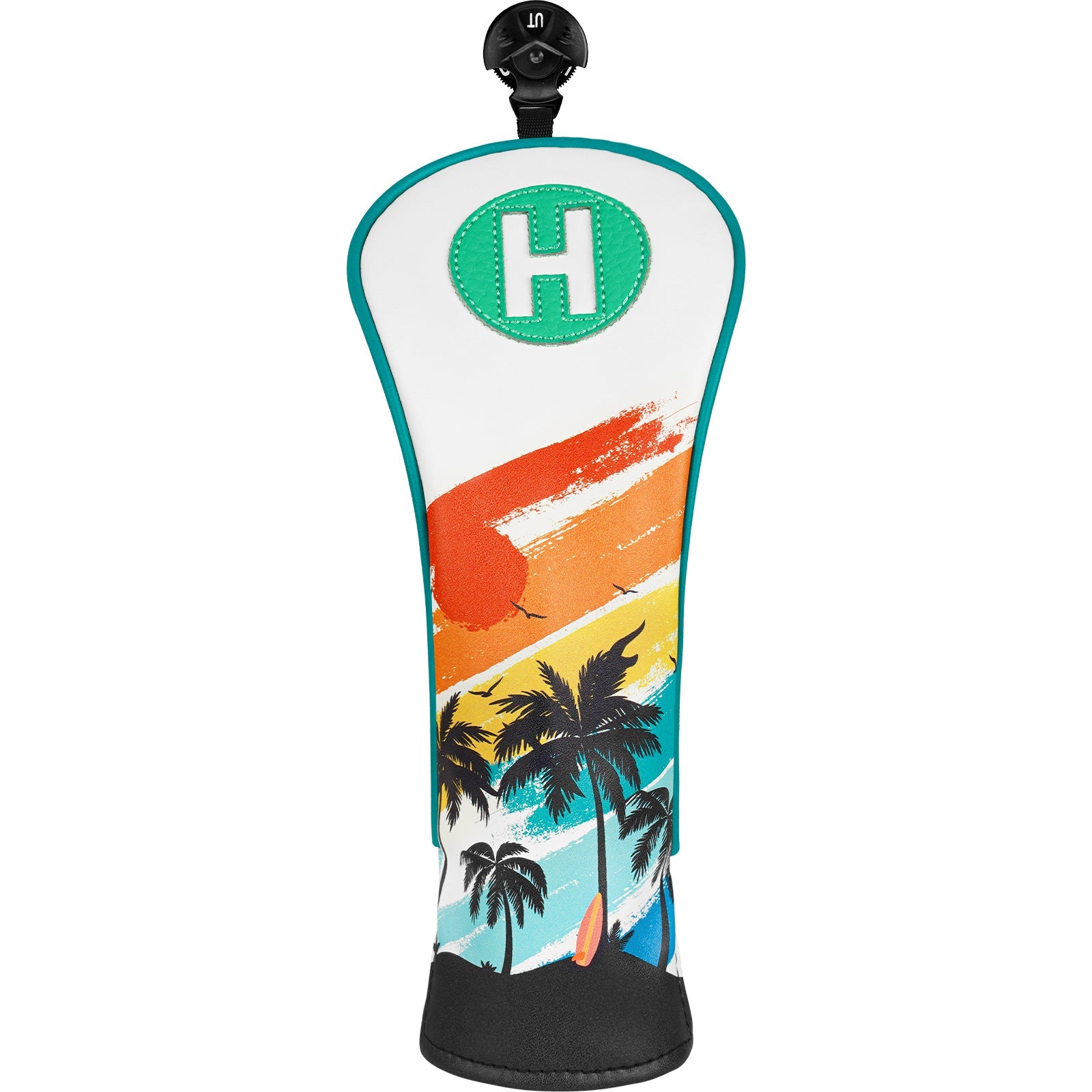 White PU Coconut Palm Golf Headcover Set