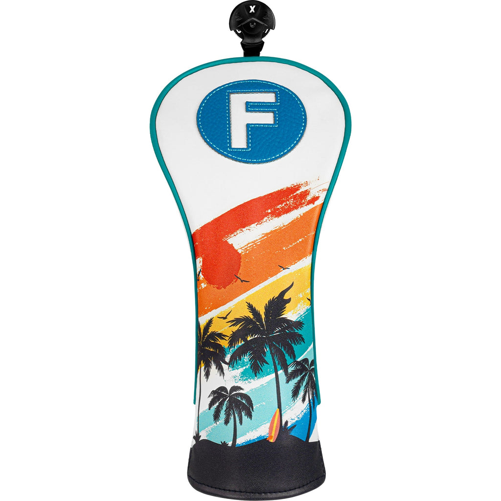 White PU Coconut Palm Golf Headcover Set