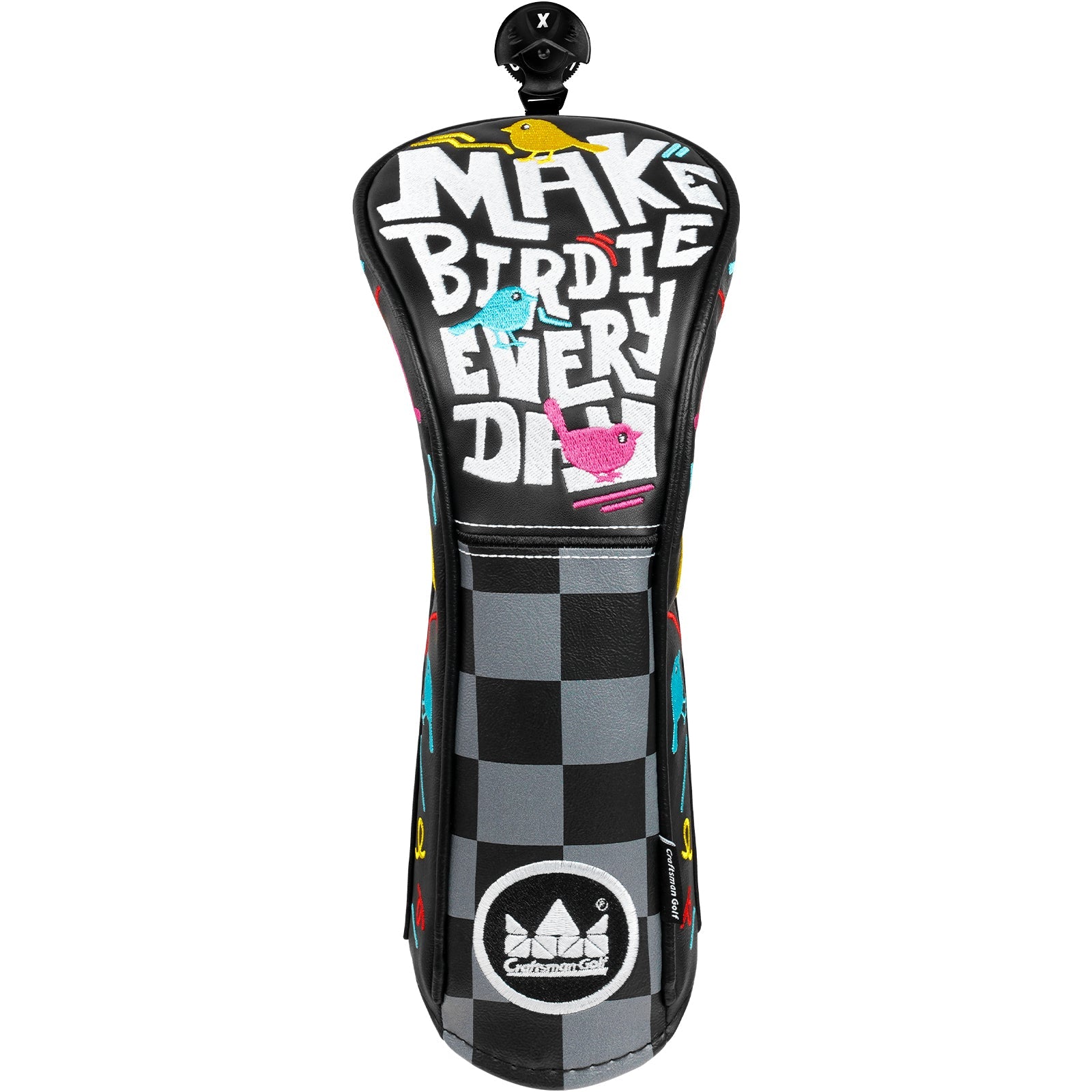 Plaid Bird Embroidery Golf Driver Putter Cover