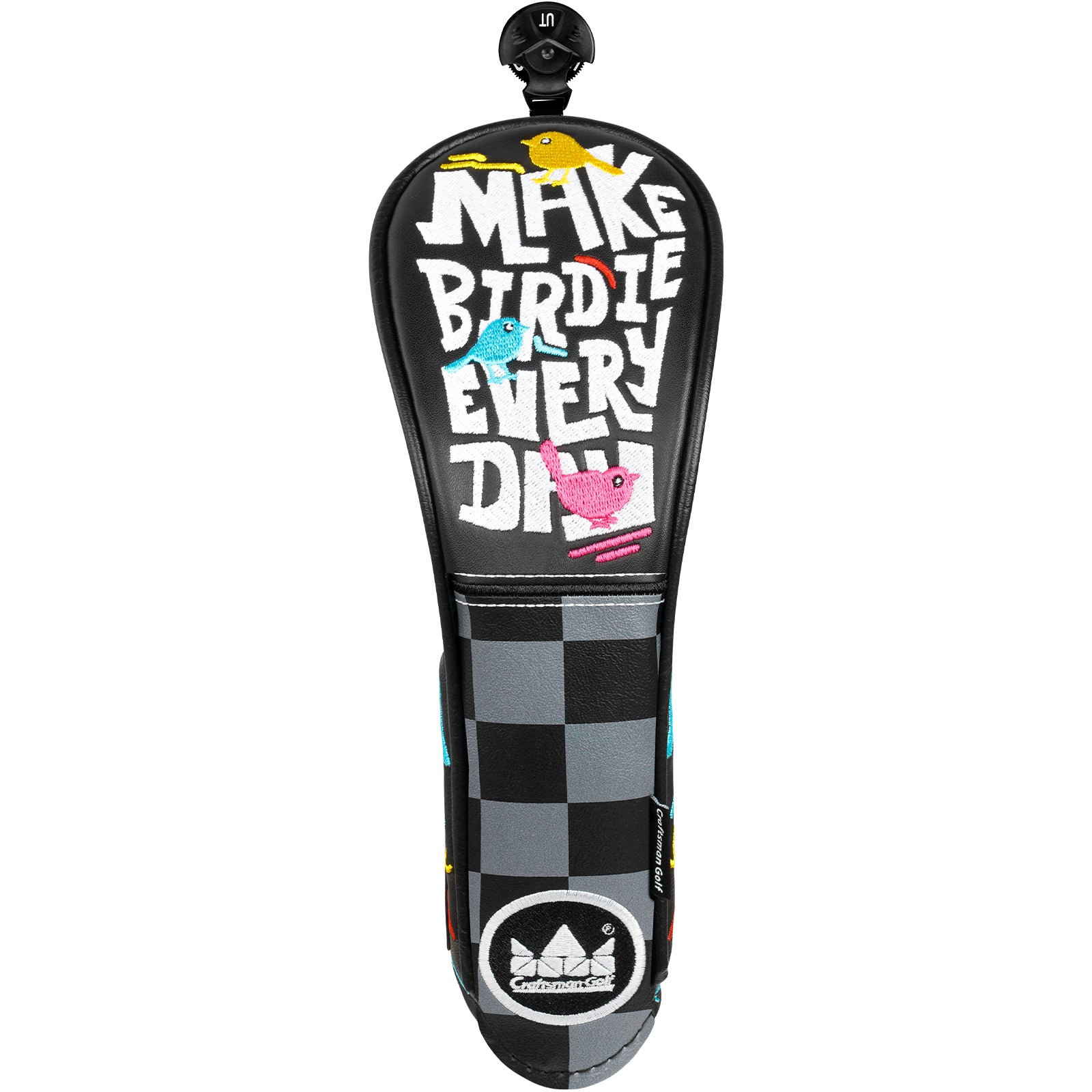 Plaid Bird Embroidery Golf Driver Putter Cover