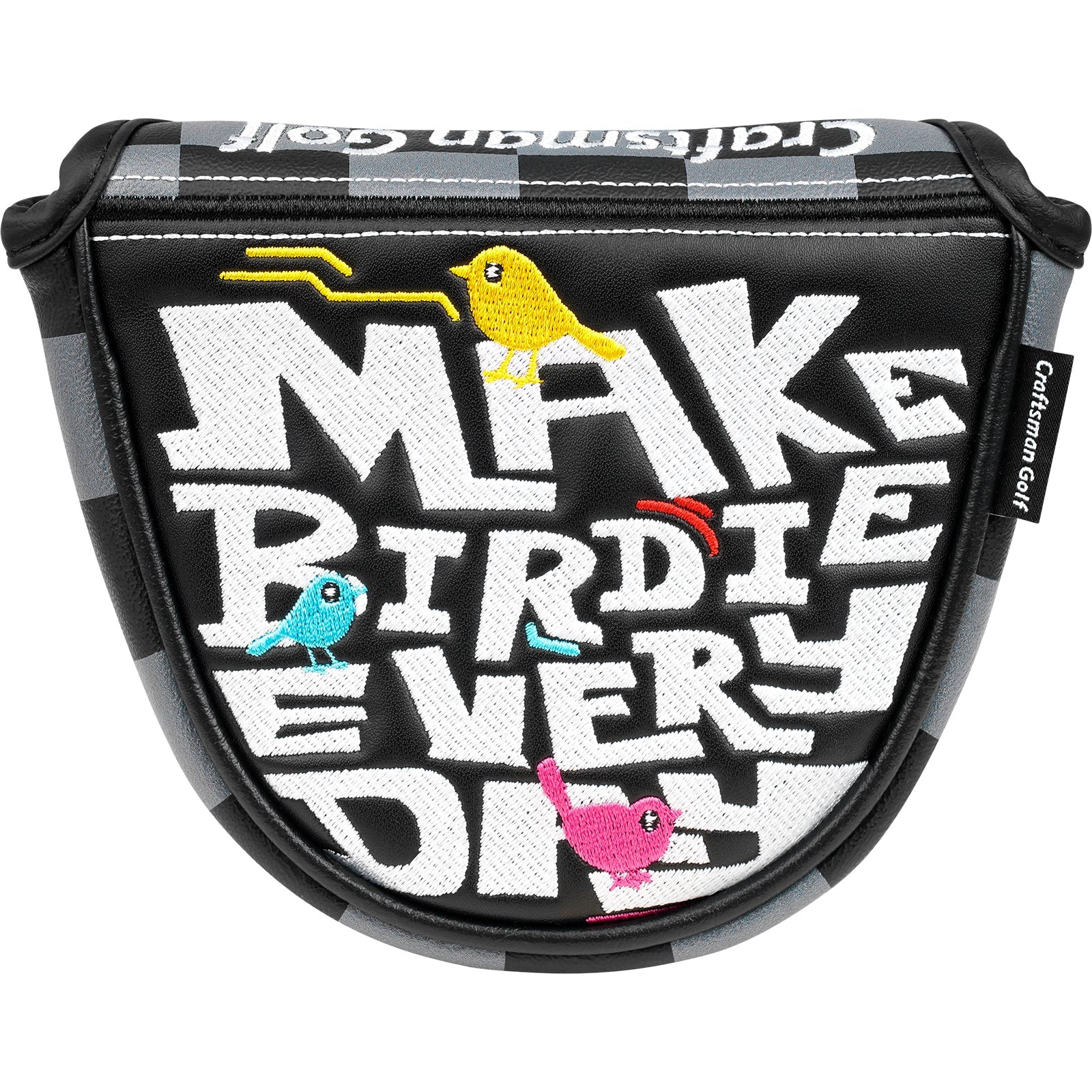 Plaid Bird Embroidery Golf Driver Putter Cover