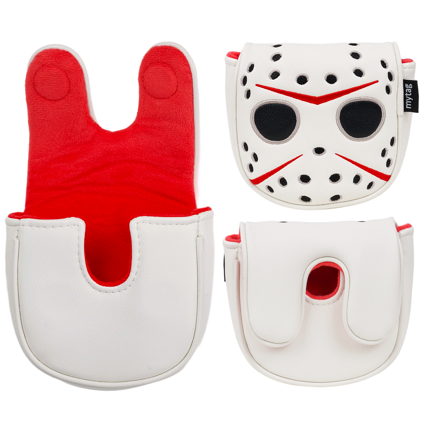 White PU Mask Head Cover Set