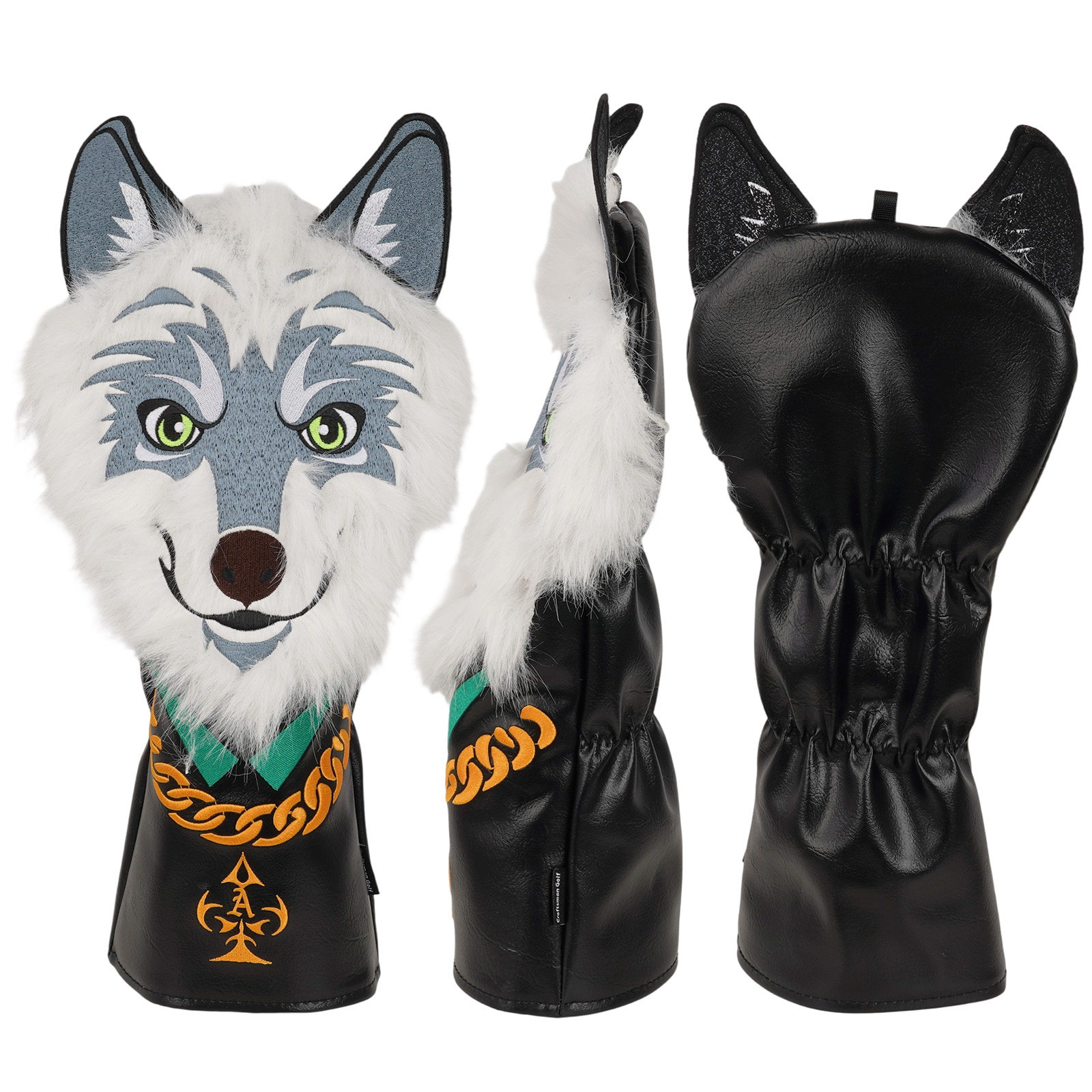 Gray Wolf Plush Driver Golf Headcover