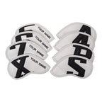 Custom Large No. Magnetic White Leather Iron Head Covers