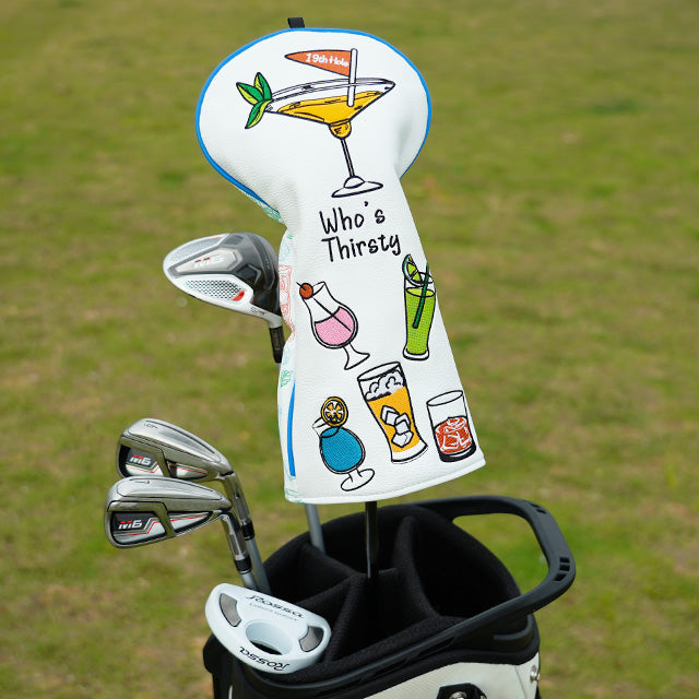 White 19 Hole Driver Golf Head Cover