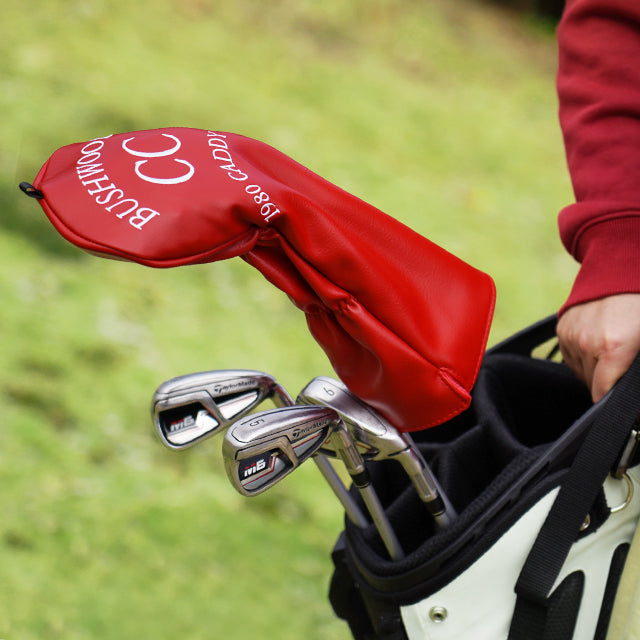 Red BUSHWOOD CC Driver Putter Head Cover