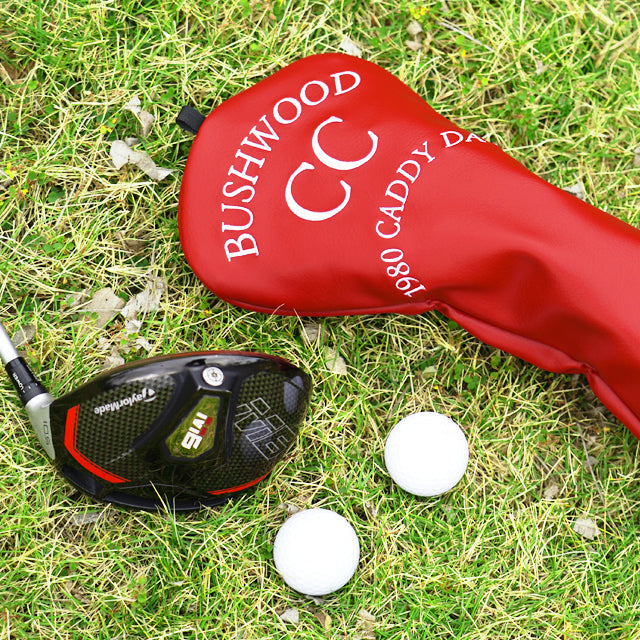 Red BUSHWOOD CC Driver Putter Head Cover