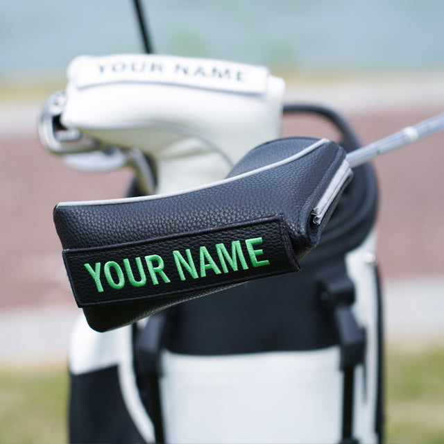 White Large Litchi Pattern Blade Putter Golf Headcover