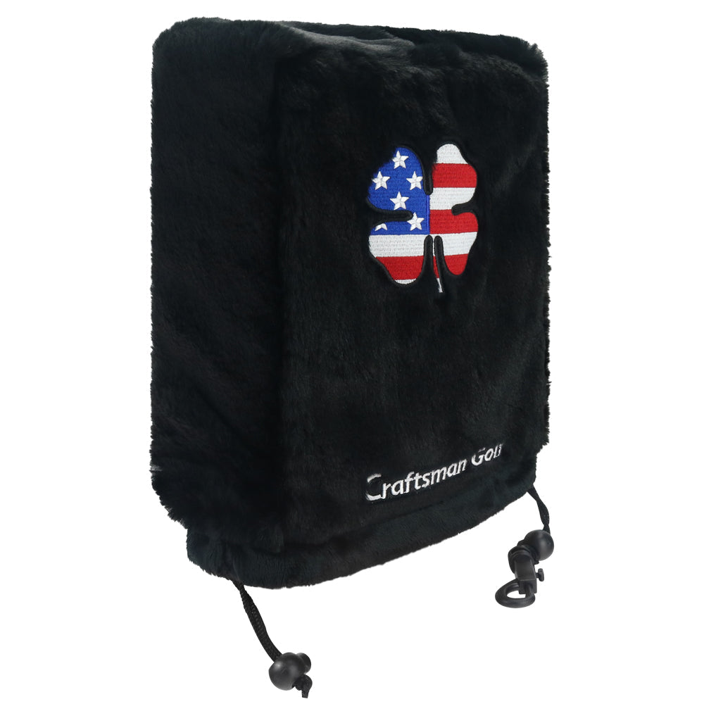 Black USA Style Lucky Clover Stuffed Iron Bag