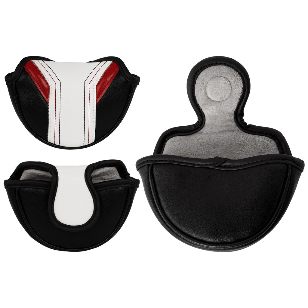 Black Background Red and White Golf Putter Cover