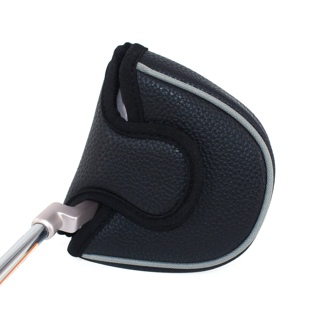 Black Large Litchi Pattern Mallet Putter Head Cover