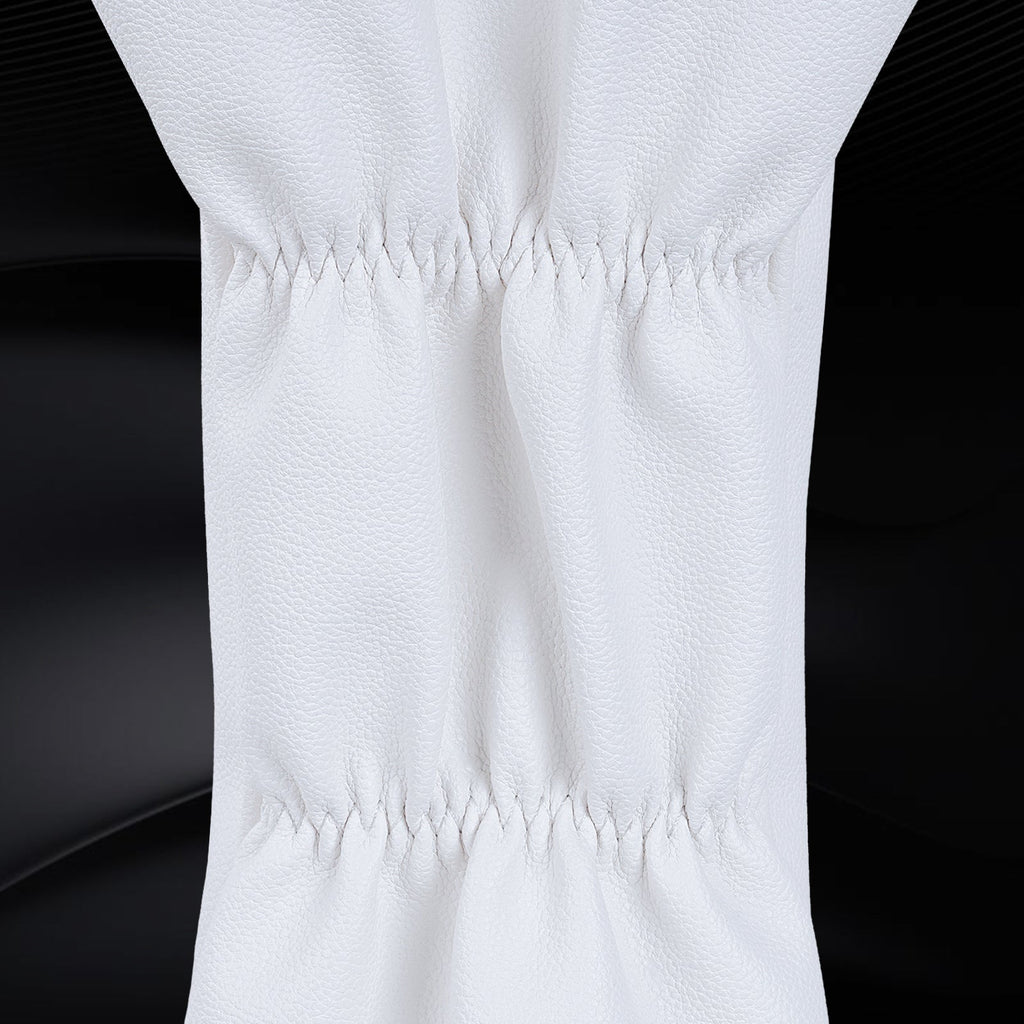 White 3D Embossed Leather Golf Head Covers