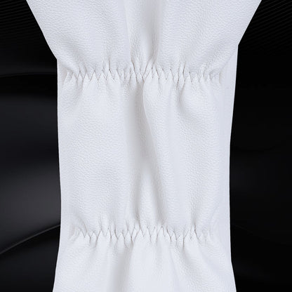 White 3D Embossed Leather Golf Head Covers