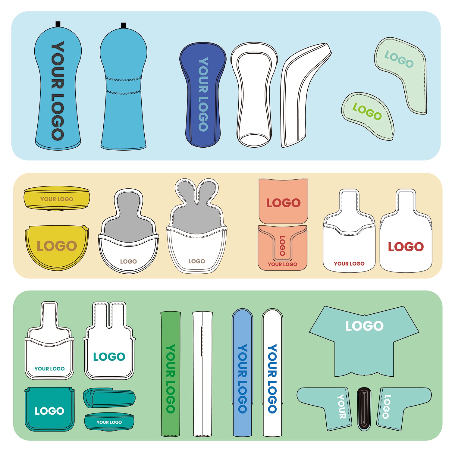 New Design Embroidery Pu Leather Headcover Custom