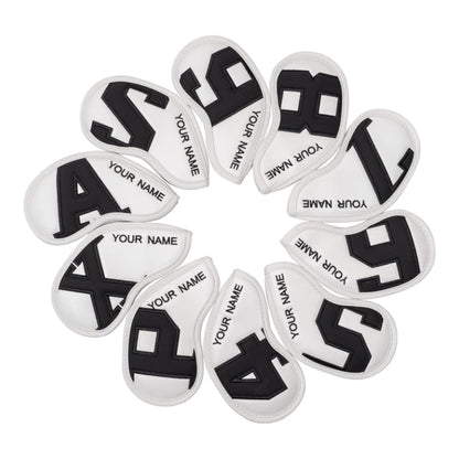 Custom Large No. Magnetic White Leather Iron Head Covers