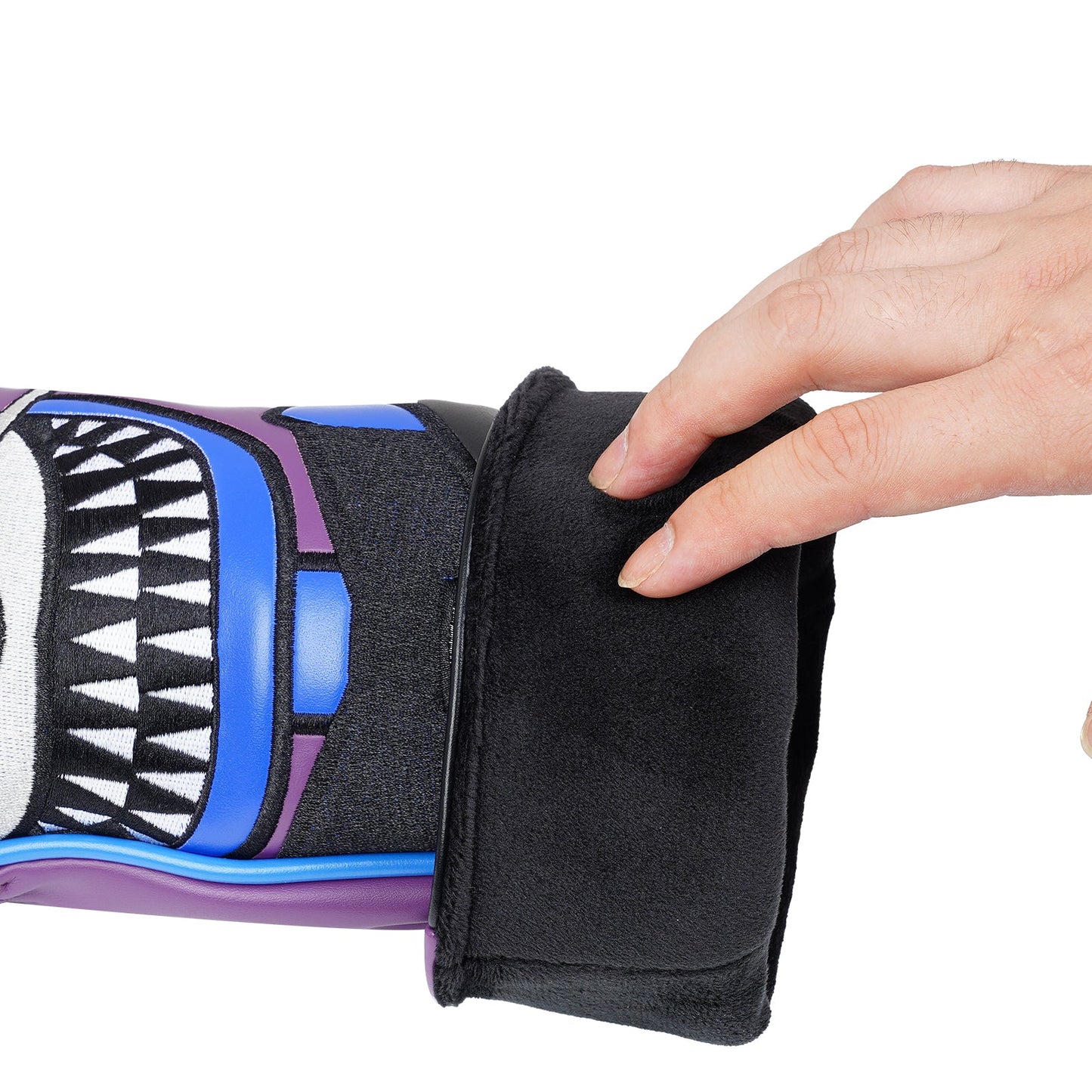 Purple PU Blue Rabbit Embroidery Driver Fairway Hybrid Head Cover