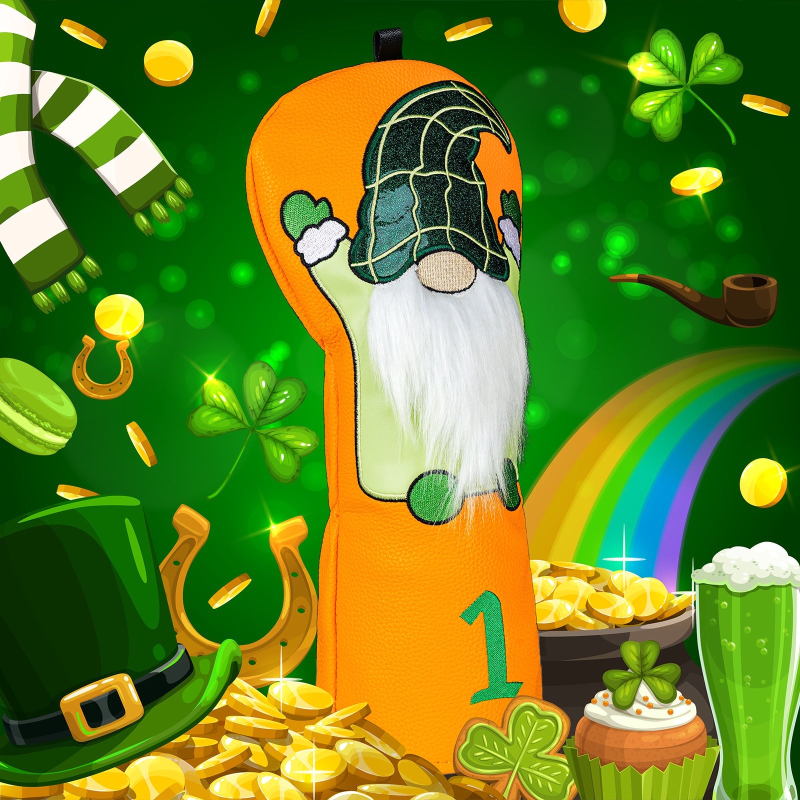 Orange Elf Driver Head Cover