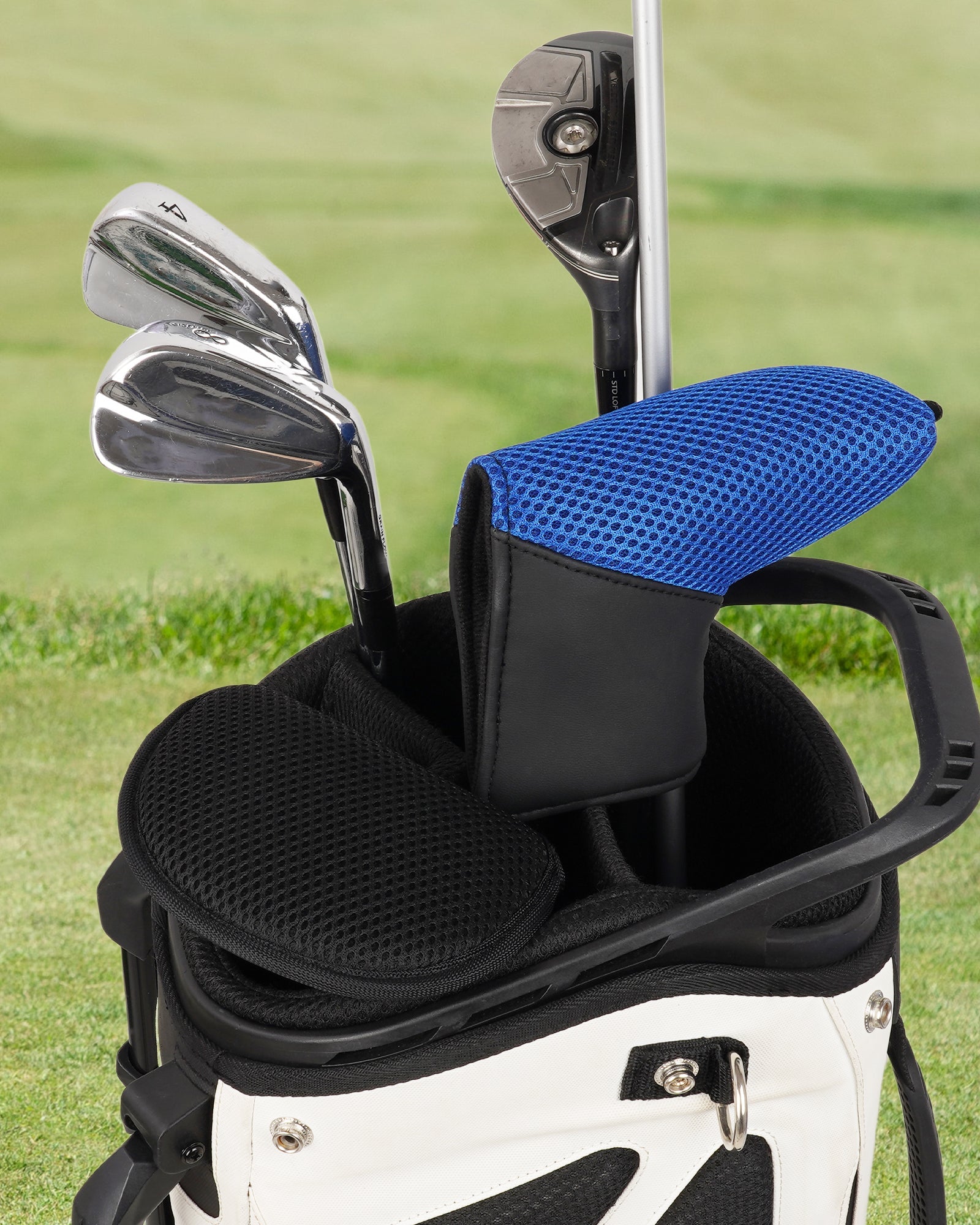 Blue Black Mesh Golf Blade Putter Headcover