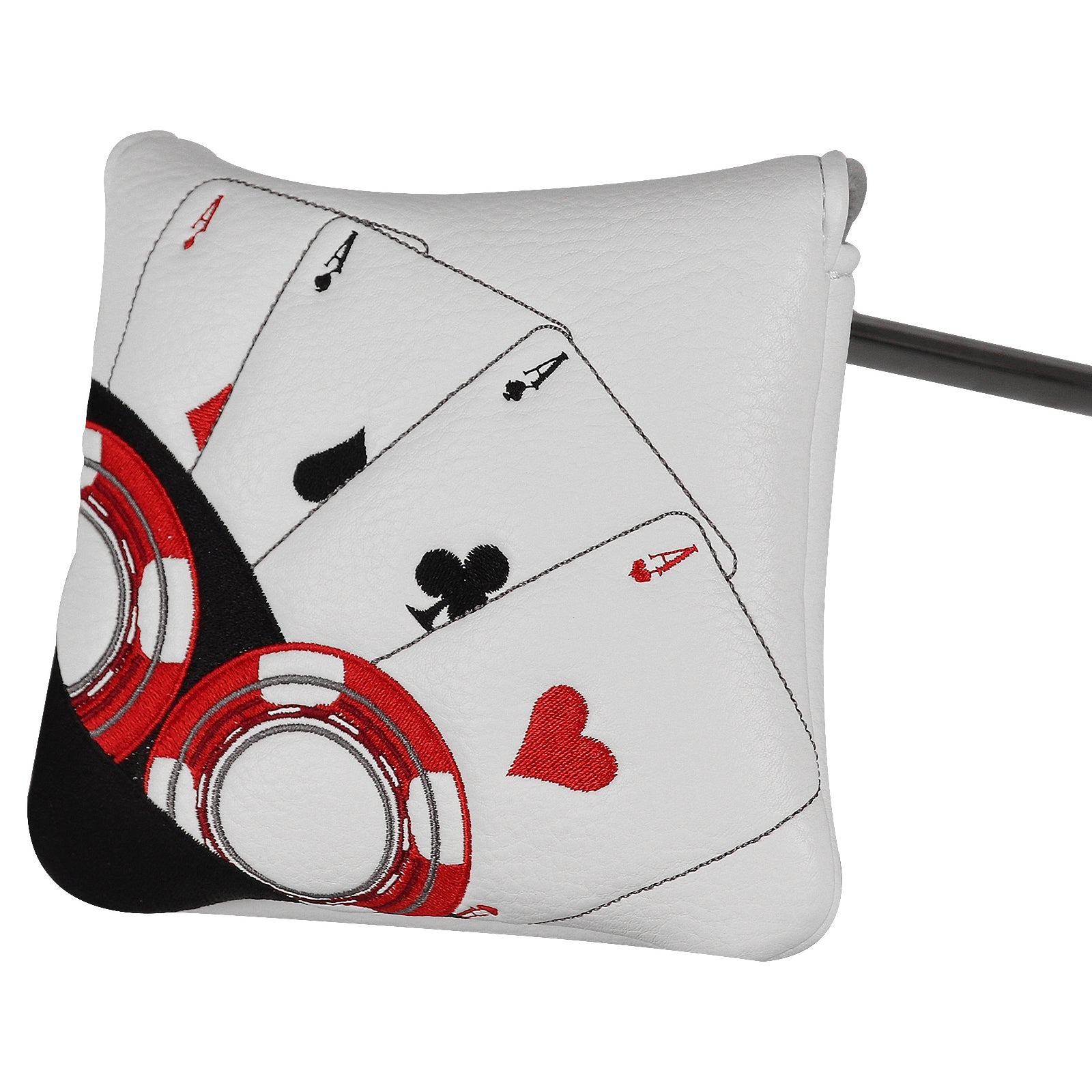 Chips and Four Aces Poker Mallet Putter Head Cover-CraftsmanGolf