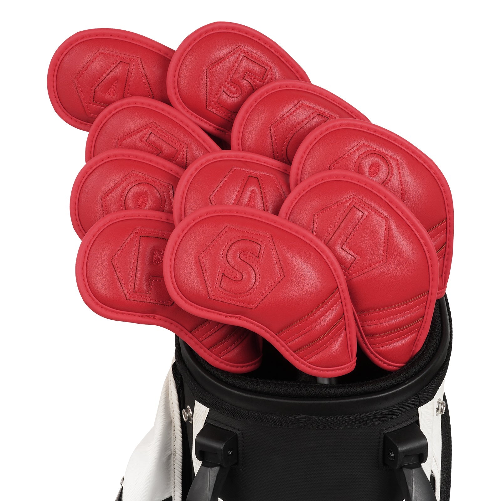 Blue Red Hexagon Iron Cover 10pcs（4-9，P,A,S,L）