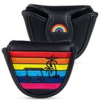 Black Rainbow Coconut Palm Mallet Heel Shafted Putter Head Cover
