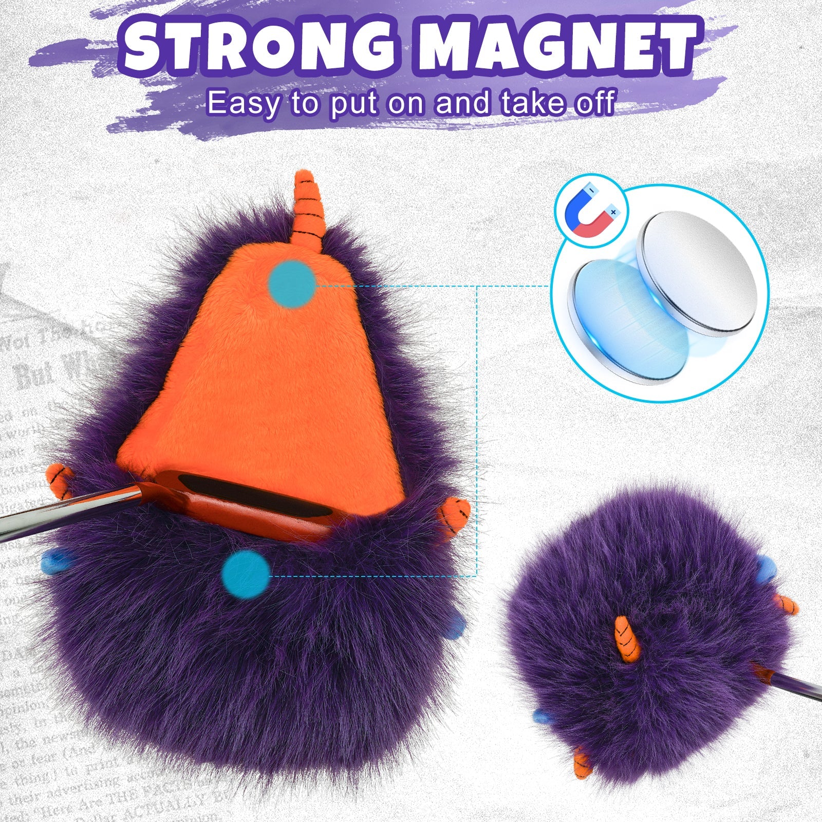 Funny Purple Monster Golf Mallet Putter Head Cover