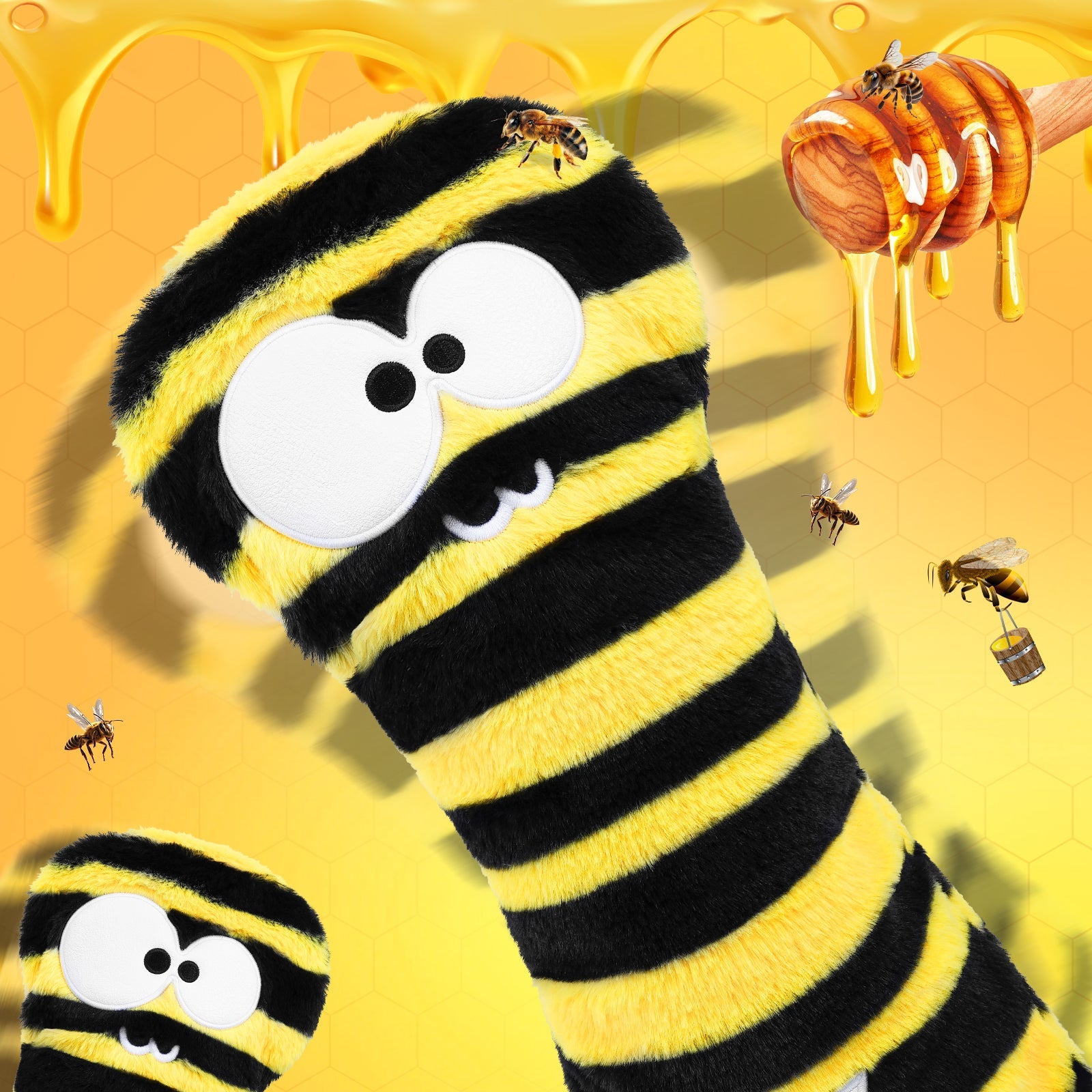 Yellow Stripes Bee Driver Head Cover