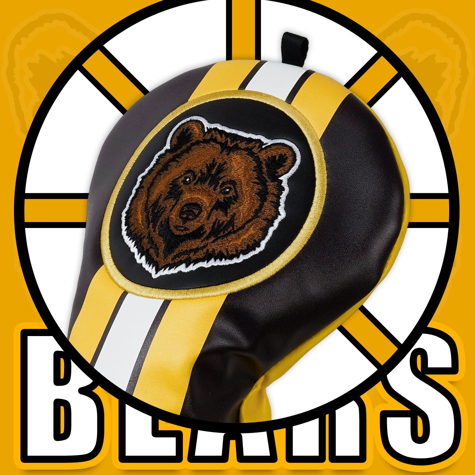 Black Boston Brown Bear Driver Head Cover