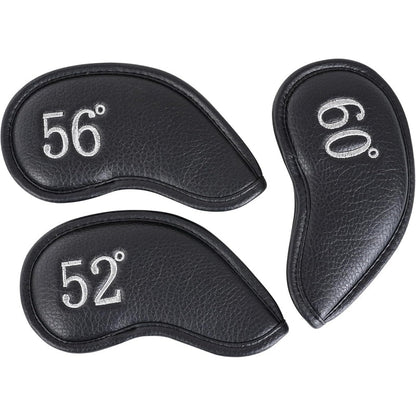 Black Wedges Iron Headcovers Set For 52° 56° 60° Degree