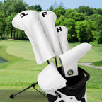 Vintage White Perforated Leather Wood Headcovers