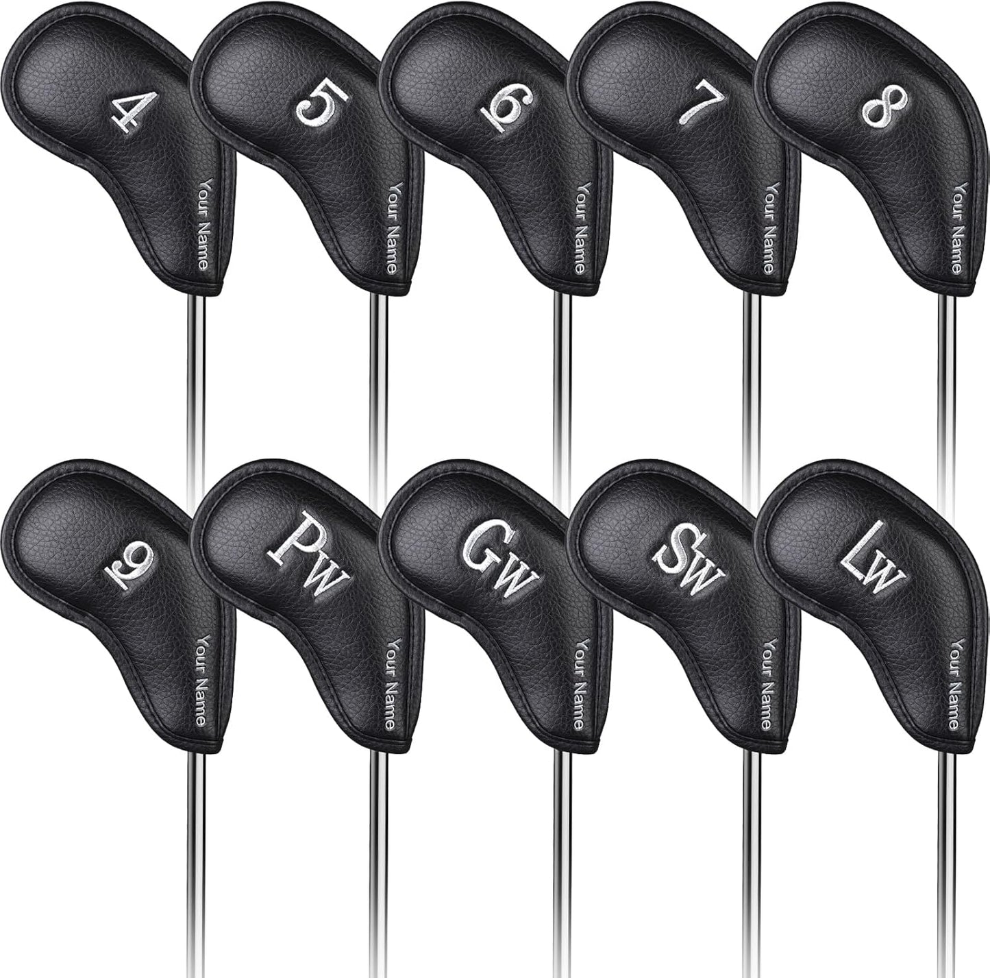 Personalized Magnetic Leather Iron Head Cover Set(4-9, PGSL)