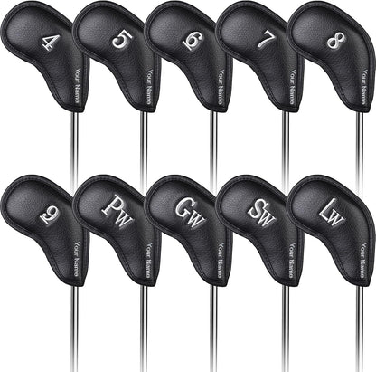 Personalized Magnetic Leather Iron Head Cover Set(4-9, PGSL)
