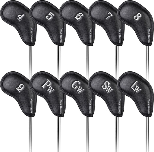 Personalized Magnetic Leather Iron Head Cover Set(4-9, PGSL)