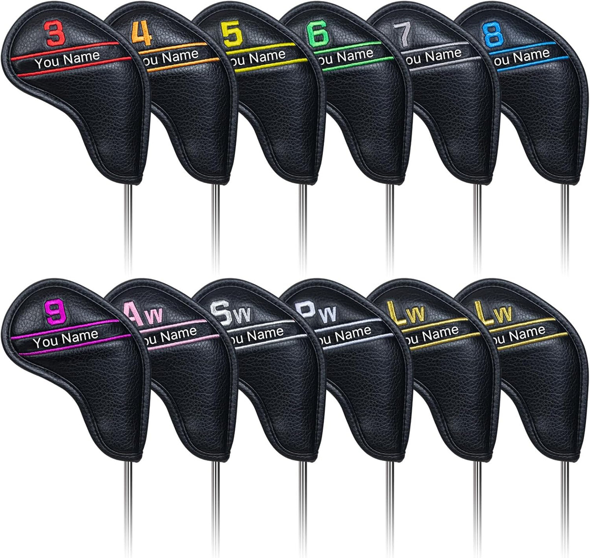 Custom Colorful Embroidery Number Iron Head Cover Set