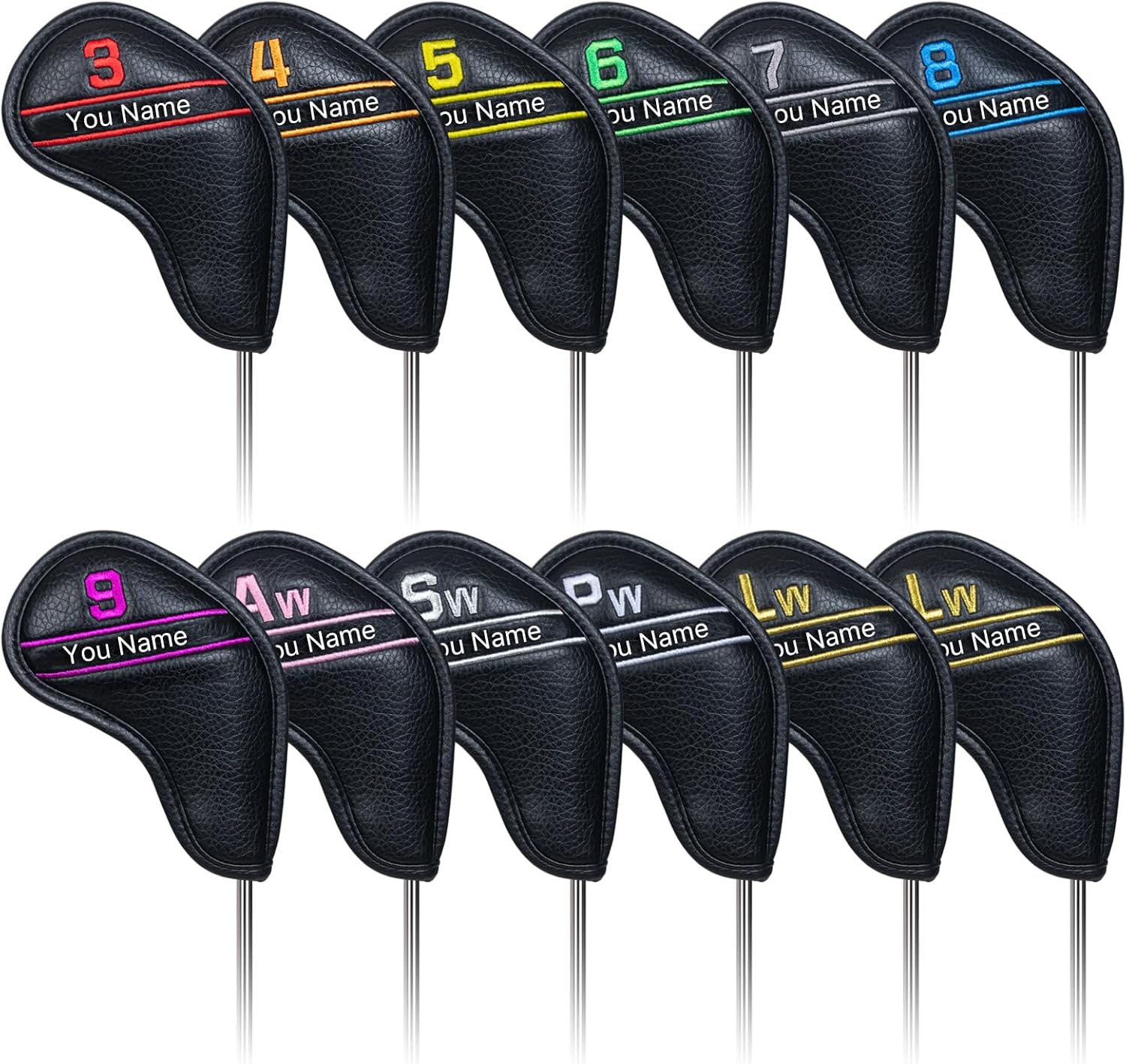 Custom Colorful Embroidery Number Iron Head Cover Set
