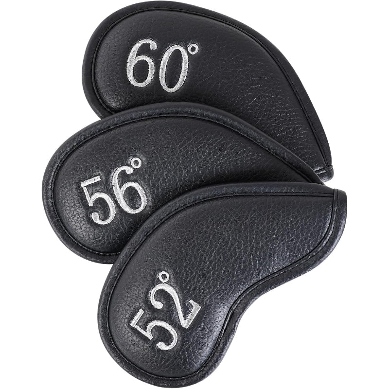 Black Wedges Iron Headcovers Set For 52° 56° 60° Degree