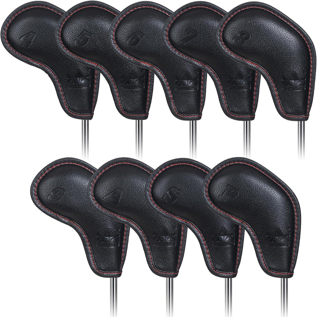 9pcs/Set Black Stamping No. Golf Iron Head Covers