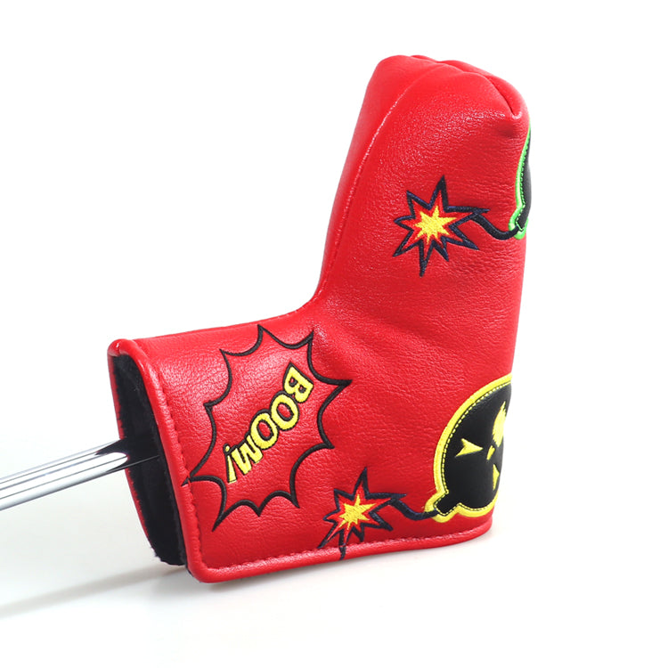 Red PU Black Bomb Blade Head Cover