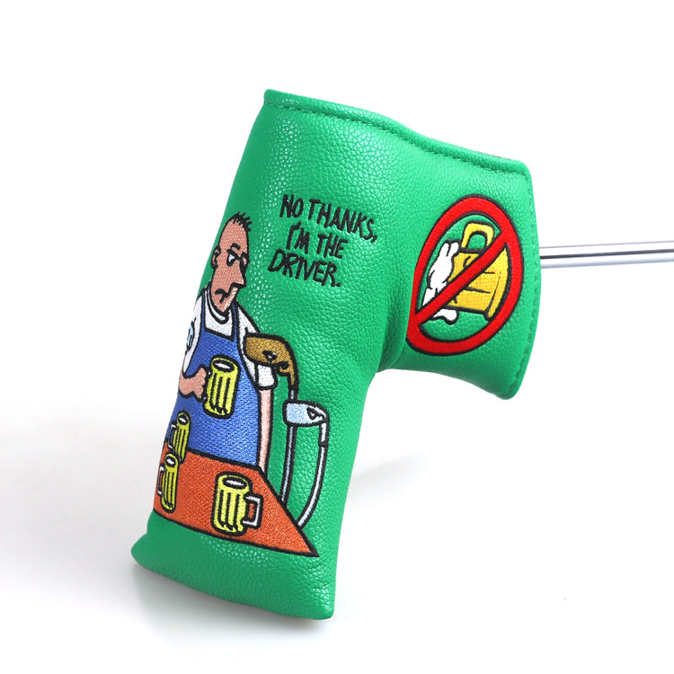 Beer Man Leather Golf Club Blade Head Cover
